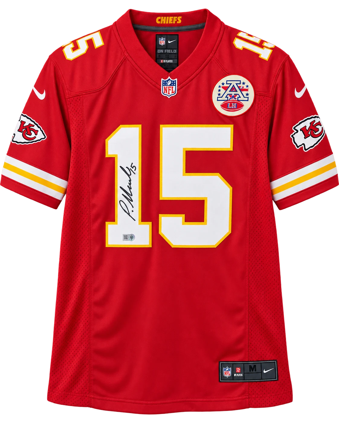 Autographed football jersey display